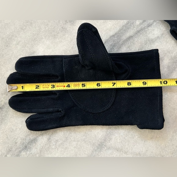 Suede leather black gloves men’s unisex unlined NWOT - Picture 4 of 5